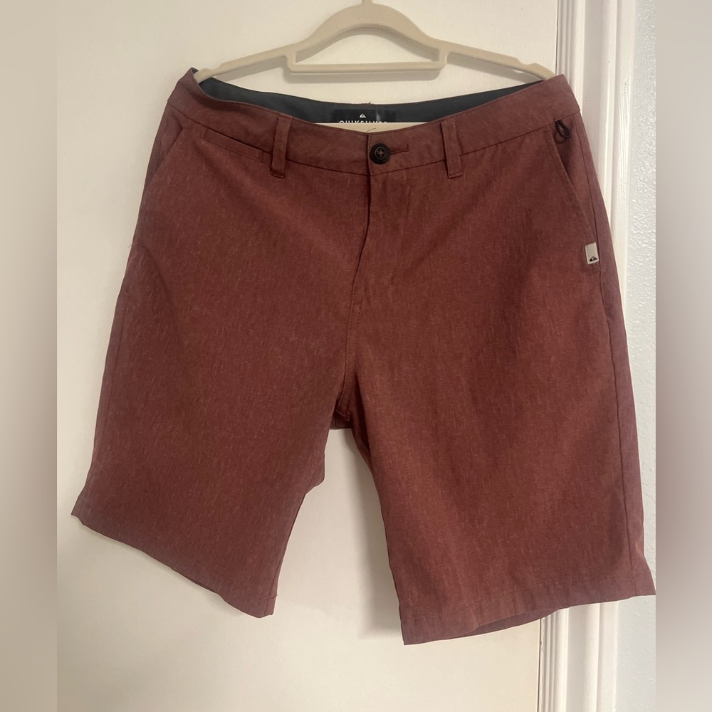 Quiksilver Men's Brick Red Flat Front Shorts